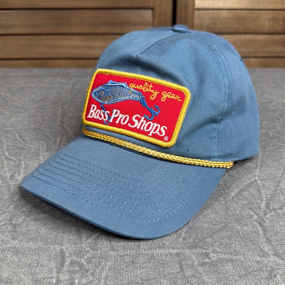 Bass Pro Shops Hat Unisex OS BPS274598 Blue Patch Rope Snapback Trucker Fishing